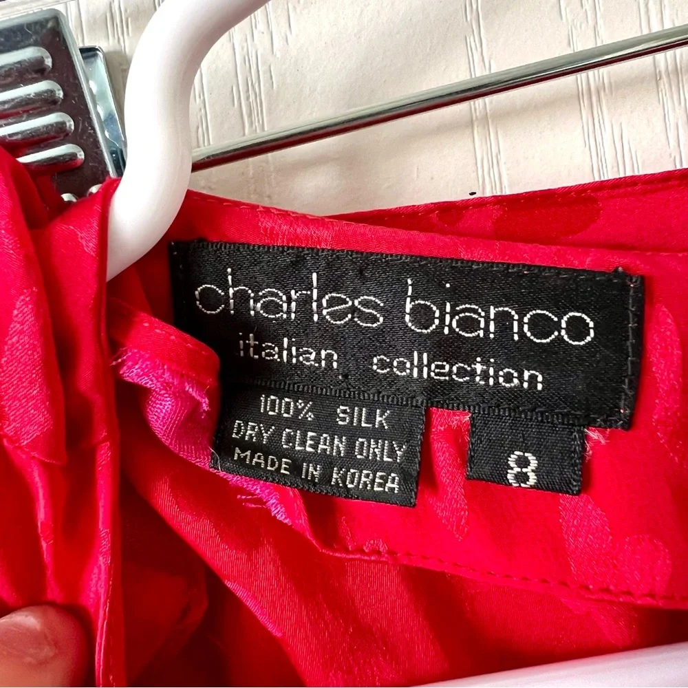 Vintage CHARLES BIANCO Italian Collection Silk Structured Skirt Set—SZ. 8